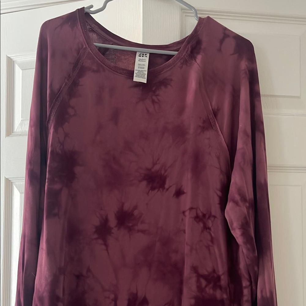 JoyLab Women's Burgundy Tie-Dye Top
